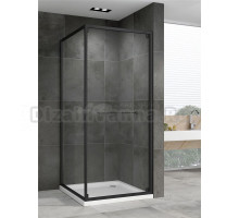 Душевой уголок Abber Schwarzer Diamant AG0A100B 100х100 см, профиль матовый черный, стекло прозрачное