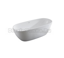 Акриловая ванна Abber AB9263-1.8 180x80 см, отдельностоящая, белая, овальная, с каркасом, со сливом-переливом