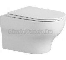 Унитаз подвесной Abber Bequem AC1128 безободковый, с микролифтом, белый