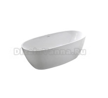 Акриловая ванна Abber AB9265-1.7 170x80 см, отдельностоящая, белая, овальная, с каркасом, со сливом-переливом