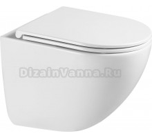 Унитаз подвесной Abber Bequem AC1131TC безободковый, с микролифтом, с закрытым дном, белый