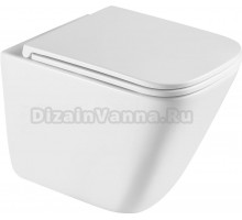 Унитаз подвесной Abber Rechteck AC1219TC безободковый, с микролифтом, с закрытым дном, белый