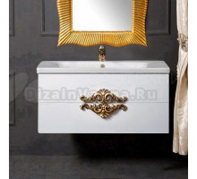 Тумба с раковиной Armadi Art NeoArt 100 white с ручками NeoArt золото