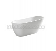 Акриловая ванна Abber AB9501 170x80 см, отдельностоящая, белая, овальная, с каркасом, со сливом-переливом