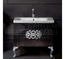 Тумба с раковиной Armadi Art NeoArt 80 black wood с ручками Ajur хром, с ножками