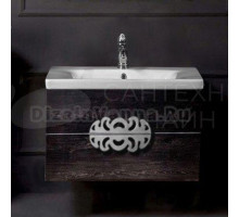 Тумба с раковиной Armadi Art NeoArt 80 black wood с ручками Ajur хром