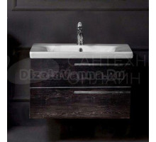 Тумба с раковиной Armadi Art NeoArt 80 black wood с ручками Luce хром