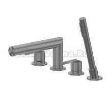 Смеситель на борт ванны Abber Perfekte 316 AF8A13BGG оружейная брашированная сталь