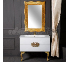 Мебель для ванной комнаты Armadi Art NeoArt 100 white с ручками Ajur золото, зеркало Soho, с ножками