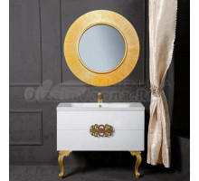 Мебель для ванной комнаты Armadi Art NeoArt 100 white с ручками Ajur золото, зеркало Shine, с ножками