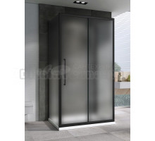 Душевой уголок Abber Schwarzer Diamant AG30110BMH-S80BM-S80BM 110х80 см, профиль матовый черный, стекло матовое