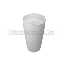 Раковина напольная Abber Stein AS2516 40 глянцевая белая, круглая, моноблок, искусственная камень