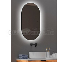 Зеркало Abber Kontur AG6302SCB 55х105 см, с подсветкой, черное