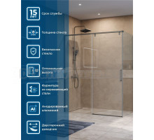 Душевой уголок BelBagno Soft Close-1 AH-1-160/100-C-GM профиль оружейная сталь