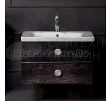 Тумба с раковиной Armadi Art NeoArt 80 black wood с ручками Satine хром