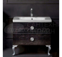 Тумба с раковиной Armadi Art NeoArt 80 black wood с ручками Satine хром, с ножками