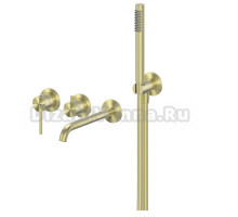 Встраиваемый смеситель для душа и ванны Abber Wasser Kreis 316 AF8130BG С ВНУТРЕННЕЙ ЧАСТЬЮ, брашированное золото