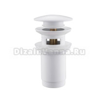 Донный клапан для раковины Abber AF0010W с переливом, матовый белый