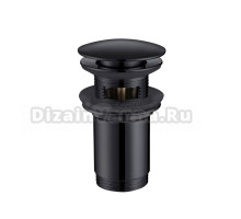 Донный клапан для раковины Abber AF0010B с переливом, матовый черный