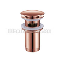 Донный клапан для раковины Abber AF0010MRG с переливом, розовое золото