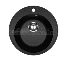 Мойкa ML-GMU01 УЛЬТРА круглая, черный камень, 475 мм (глуб. чаши 170)