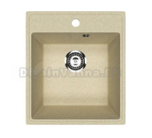 Мойкa ML-GMU02 УЛЬТРА прямоугольная, бежевый камень, 425*485 мм (глуб. чаши 175)