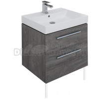 Тумба с раковиной Aquanet Nova 60 2 ящика, дуб рошелье, ручки матовый хром