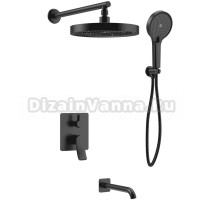 Душевой комплект Haiba HB80553-7 С ВНУТРЕННЕЙ ЧАСТЬЮ, черный