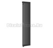 Радиатор стальной трубчатый Kohr Heim SRC01-2180/12H01DB вертикальный, 2 трубы, 12 секций, дизайнерский, нижнее универсальное подключение, черный