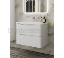 Тумба с раковиной Veneciana Mayra 80 подвесная, глянцевая белая