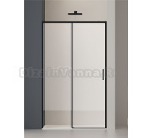 Душевая дверь в нишу Vincea Soft 2 VDS-3SO2110CLB 110 см, профиль черный, стекло прозрачное