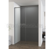 Душевая дверь в нишу Vincea Ultima VDS-7UL140CLGM 140 см, профиль вороненая сталь, стекло прозрачное