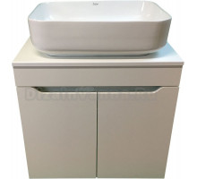 Тумба с раковиной SINTESI STL.W7019 матовая белая, раковина SIN-LVB-APP-409 глянцевая белая