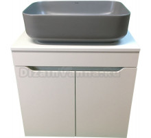 Тумба с раковиной SINTESI STL.W7019 матовая белая, раковина SIN-LVB-APP-409GM матовая серая