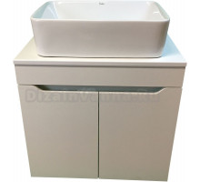 Тумба с раковиной SINTESI STL.W7019 матовая белая, раковина SIN-LVB-APP-401 глянцевая белая