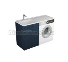 Тумба с раковиной Veneciana Nera 120 L под стиральную машину, напольная, индиго, раковина Magenta 120 L