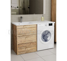 Тумба с раковиной Veneciana Nera 120 L под стиральную машину, напольная, пихта, раковина Magenta 120 L