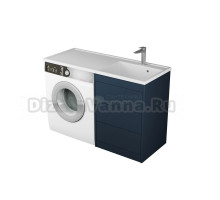 Тумба с раковиной Veneciana Nera 120 R под стиральную машину, напольная, индиго, раковина Magenta 120 R