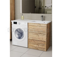 Тумба с раковиной Veneciana Nera 120 R под стиральную машину, напольная, пихта, раковина Magenta 120 R