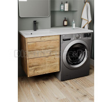 Тумба с раковиной Veneciana Nera 120 L под стиральную машину, подвесная, пихта, раковина Magenta 120 L