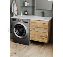 Тумба с раковиной Veneciana Nera 120 R под стиральную машину, подвесная, пихта, раковина Magenta 120 R