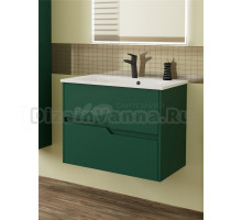 Тумба с раковиной Veneciana Veneto 80 подвесная, матовая зеленая