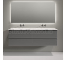 Тумба с раковиной Sancos Folk 160 подвесная, ergraut soft, раковина CN7023wx