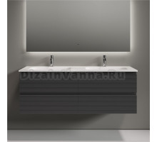 Тумба с раковиной Sancos Folk 140 подвесная, grey soft, раковина CN7022