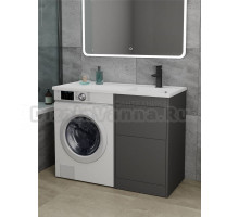Тумба с раковиной Veneciana Torre 110 R под стиральную машину, напольная, графит, раковина Magenta 110 R
