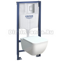 39201002 GROHE Rapid SL VIGENTE Комплект инсталляция и унитаз подвесной безободковый, цвет унитаза: белый