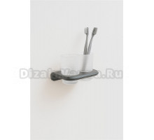 Стакан для ванной комнаты двойной Knotlor SC1032GM, оружейная сталь