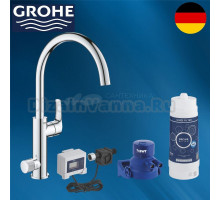 Смеситель для кухни с функцией фильтрации воды, цвет: хром GROHE Blue Pure Eurosmart 30499000