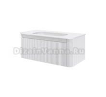 Тумба с раковиной Armadi Art Voi 100 подвесная, рифленая, matt white