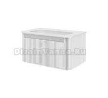 Тумба с раковиной Armadi Art Voi 80 подвесная, рифленая, matt white